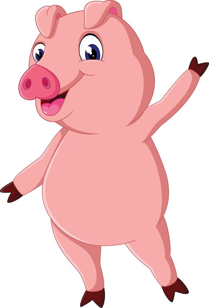 Cute pig cartoon vector