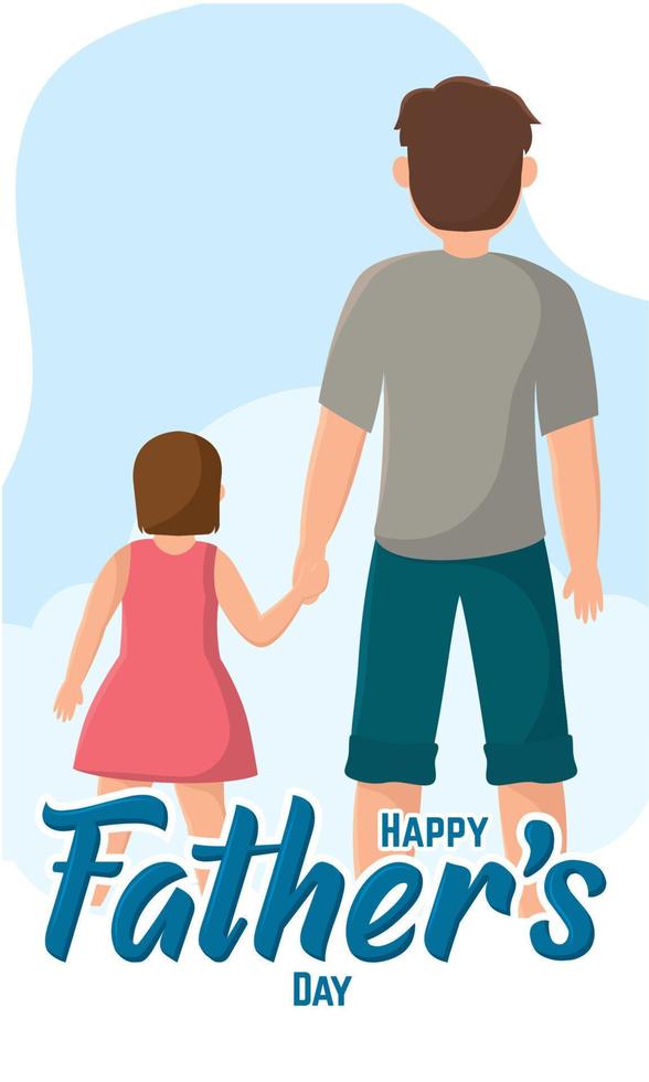 Isolated dad and child happy fathers day vector illustration