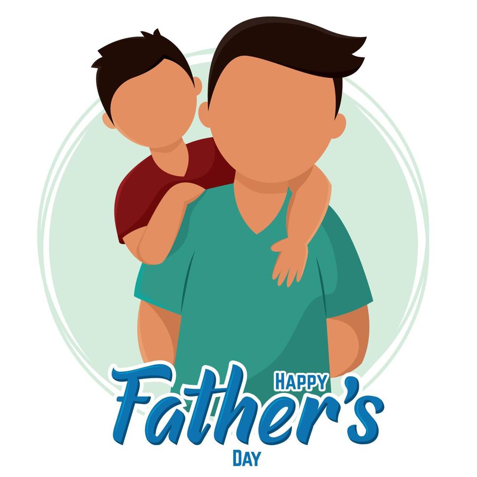 Isolated dad and child happy fathers day vector illustration