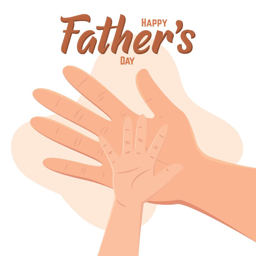 Isolated dad and baby hands happy fathers day vector illustration