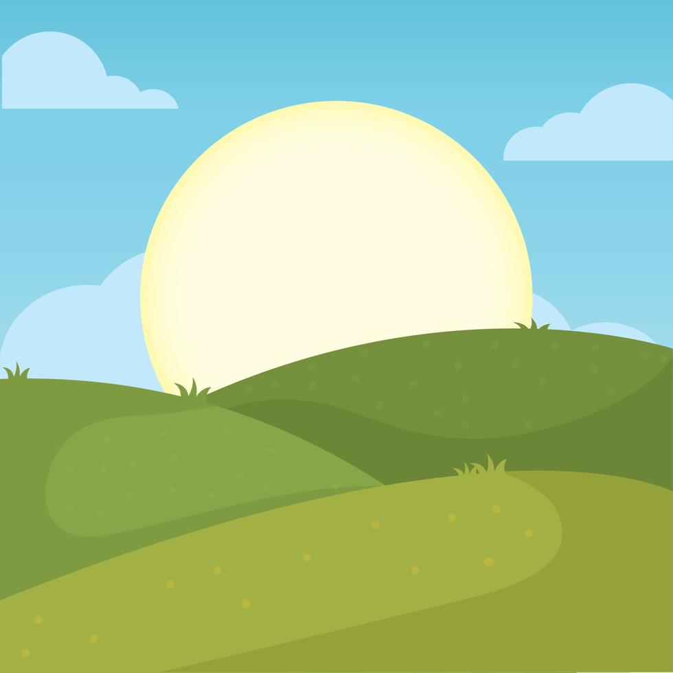 Poster field forest landscape summer vector illustration