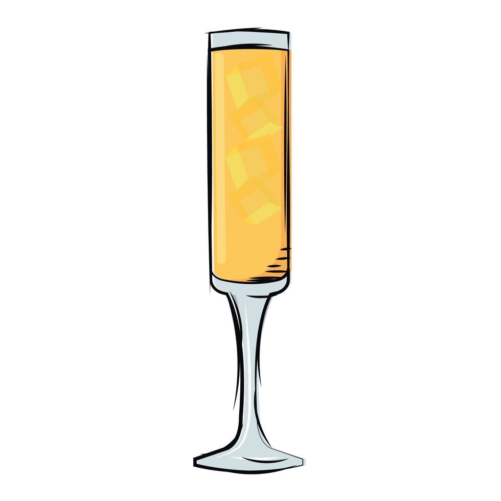 Isolated yellow orange cocktail drink vector illustration