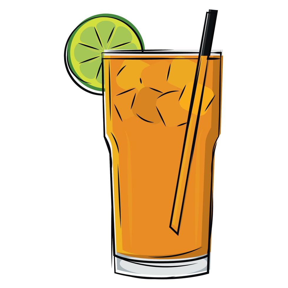 Isolated lemon yellow cocktail drink vector illustration