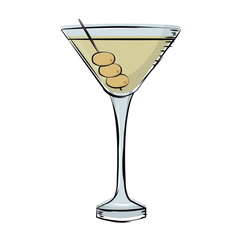 Isolated vodka white cocktail drink vector illustration