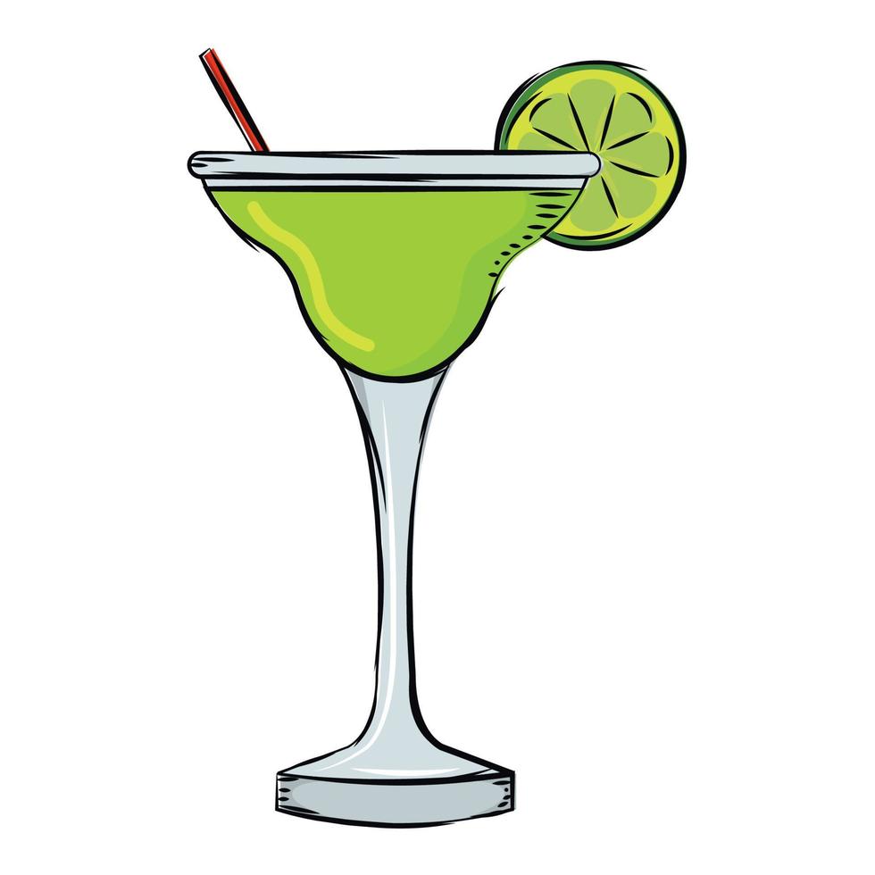 Isolated lemon green cocktail drink vector illustration