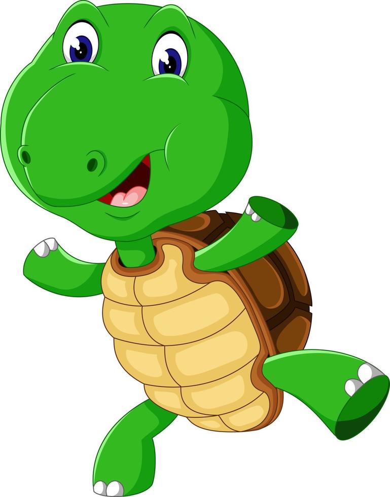 linda tortuga de dibujos animados vector