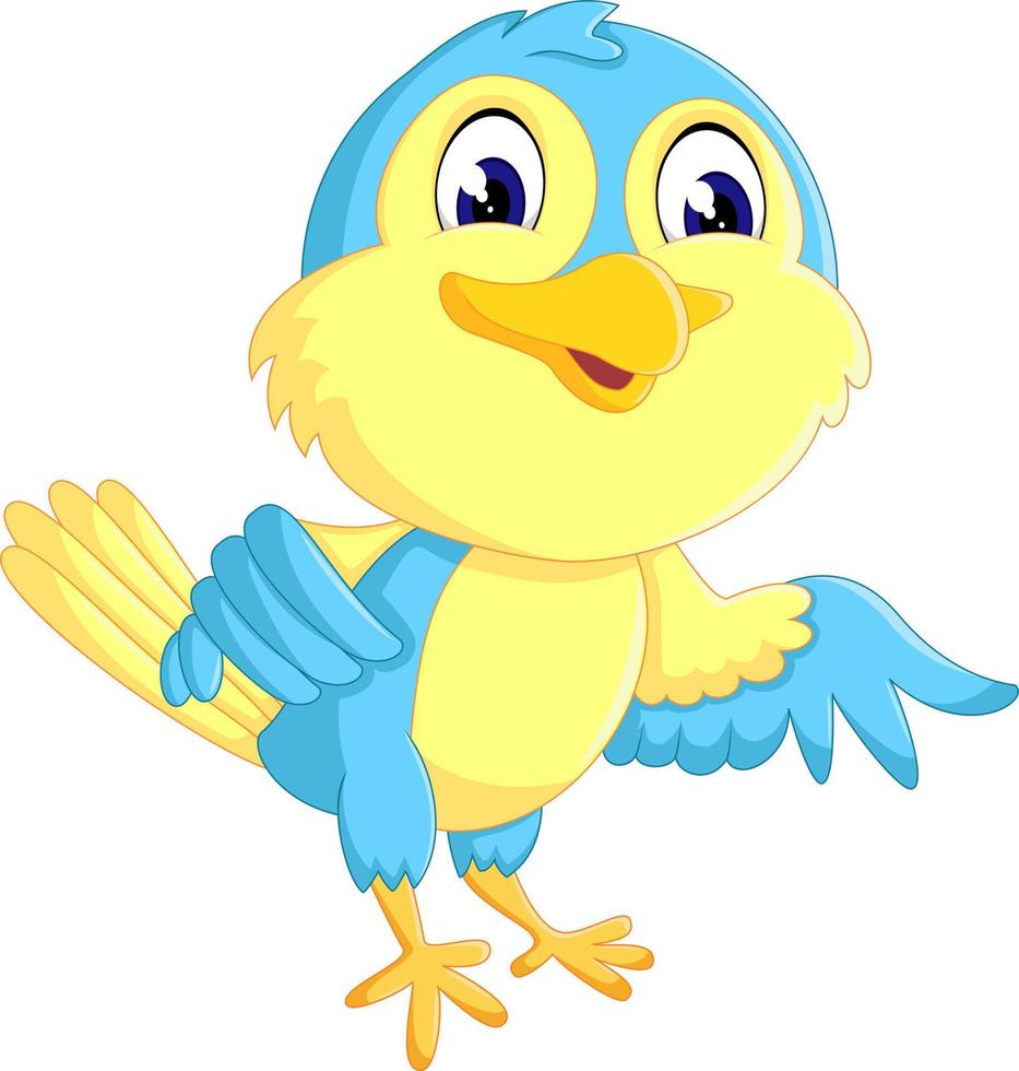 Blue bird cartoon vector