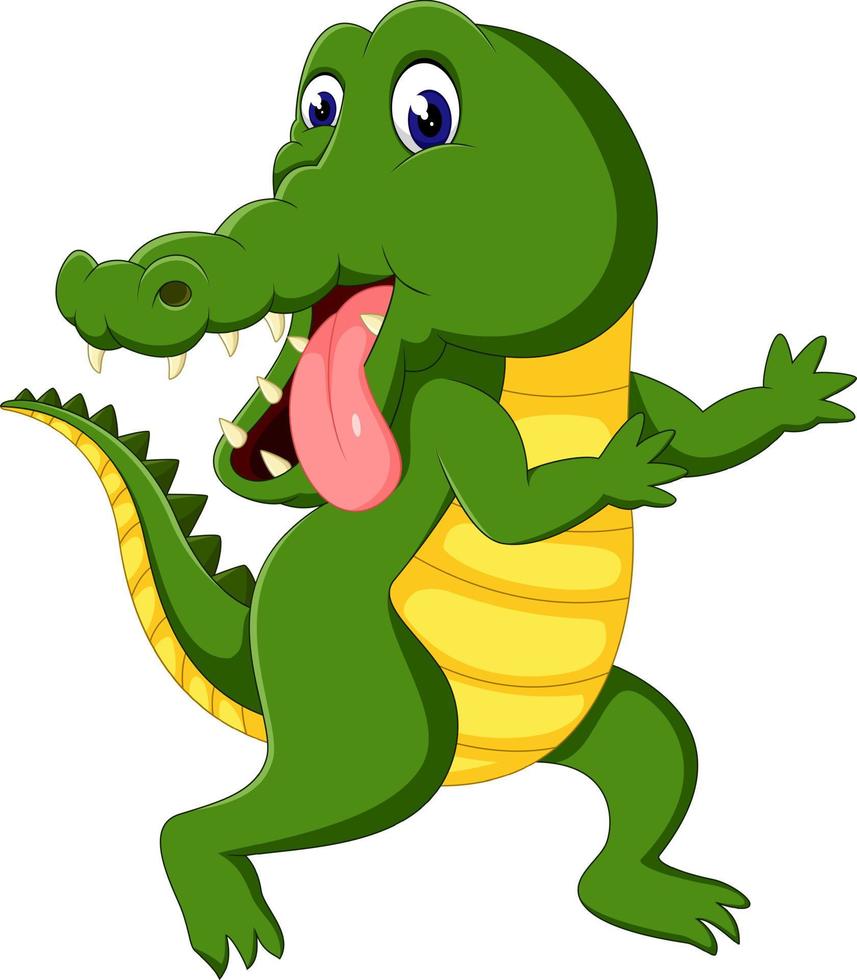 cute crocodile cartoon vector