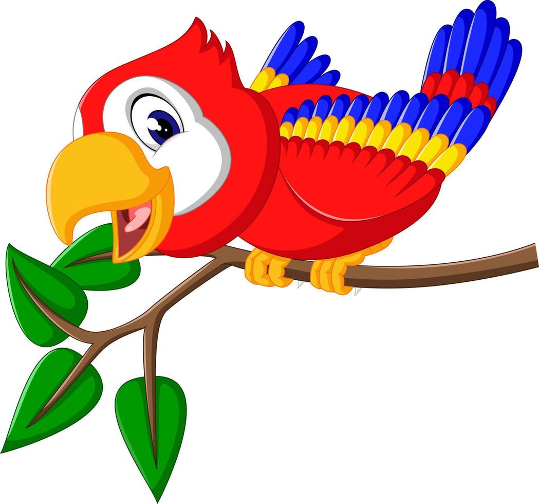 Cartoon cute parrot vector