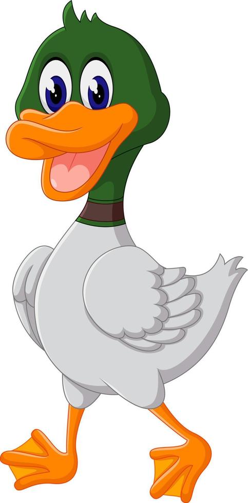 Cute cartoon duck vector