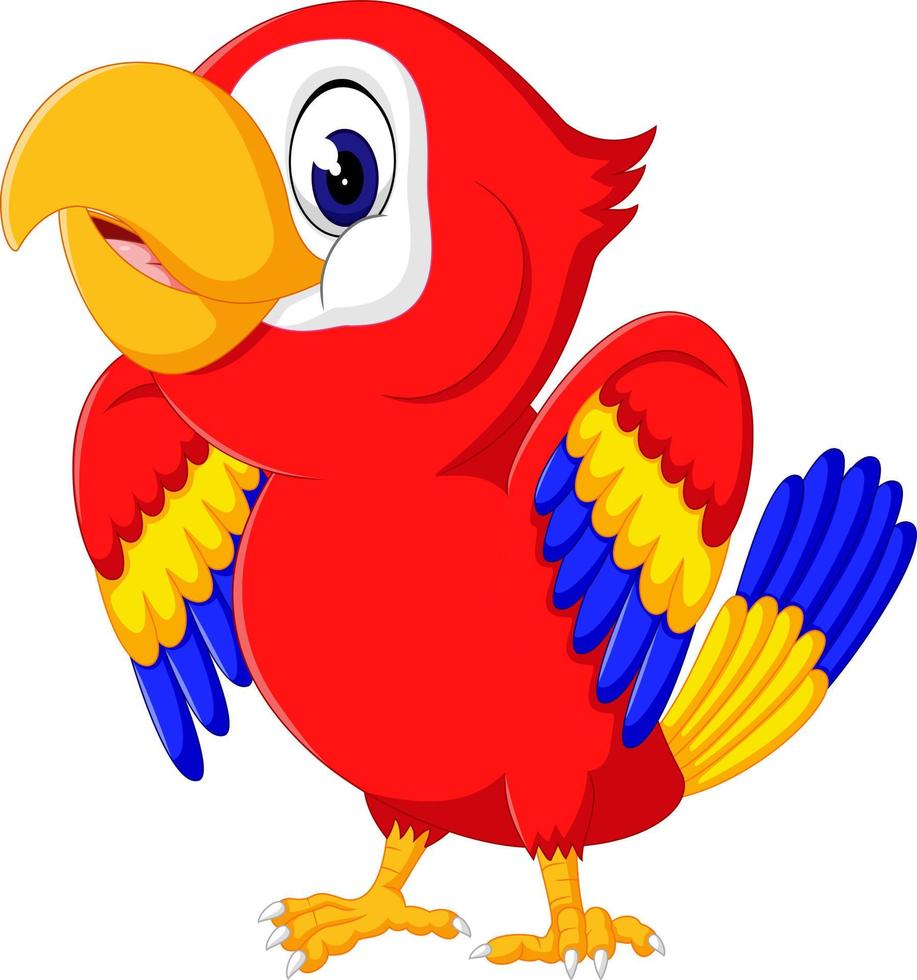 Cartoon cute parrot vector