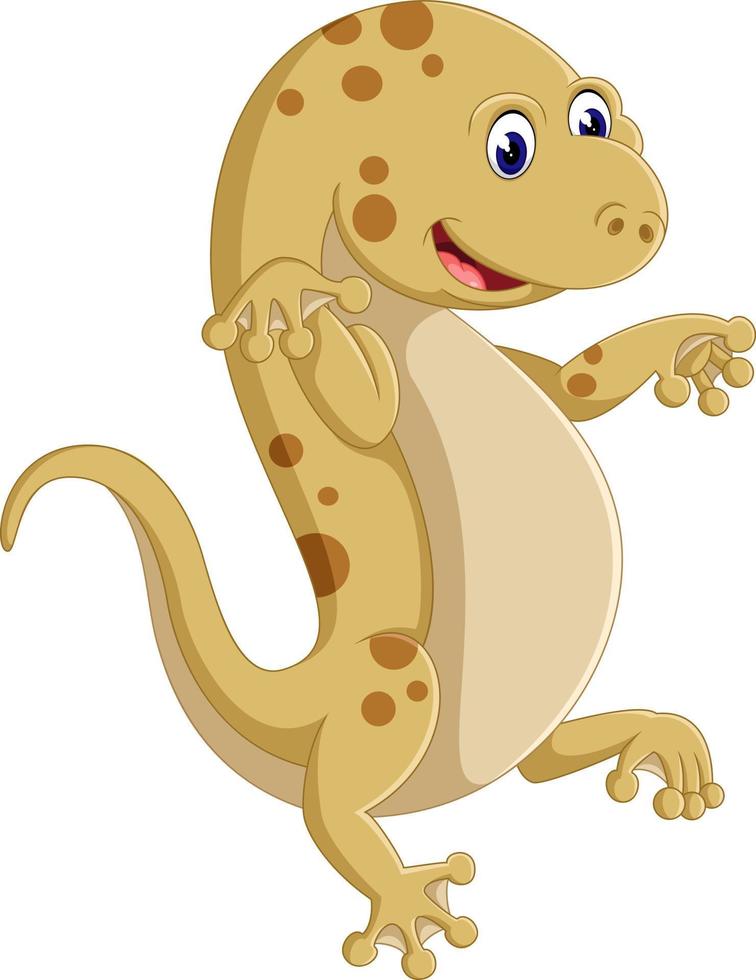 Cute lizard posing isolated on white background vector