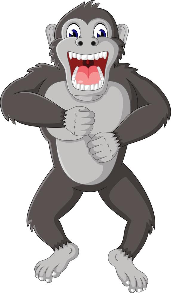 dibujos animados de gorila enojado vector