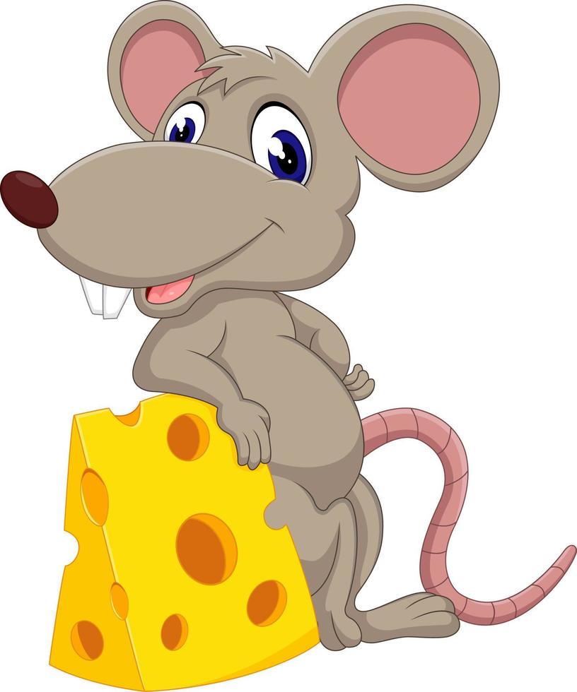 lindo ratón de dibujos animados vector