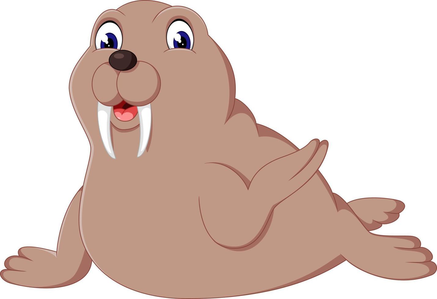 cute walrus cartoon vector