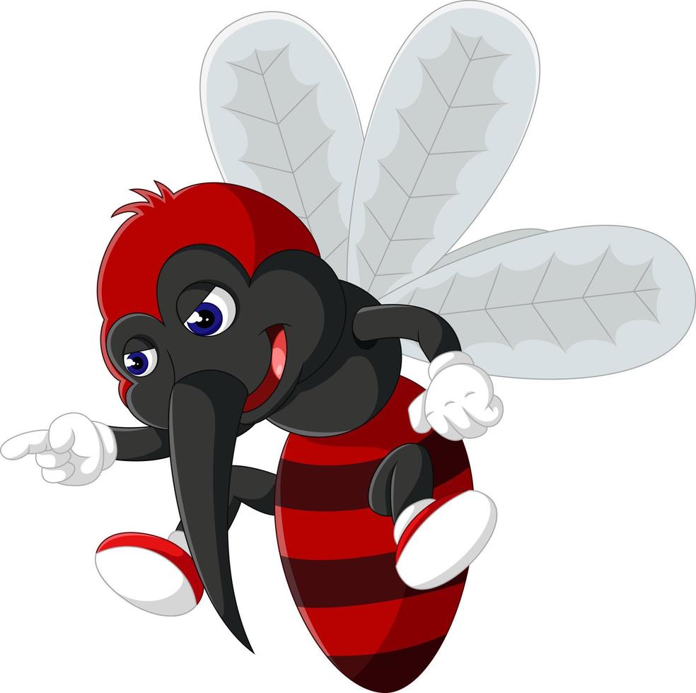 Angry mosquito cartoon vector
