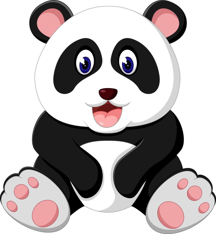 lindo panda de dibujos animados vector