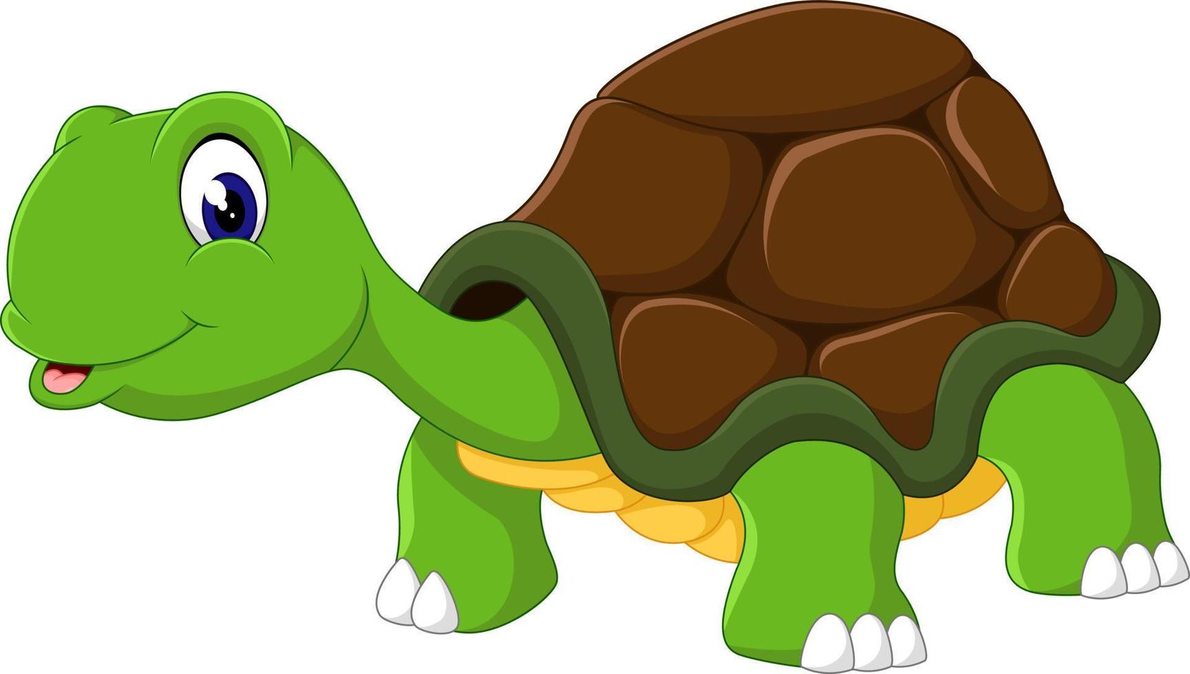 linda tortuga de dibujos animados vector