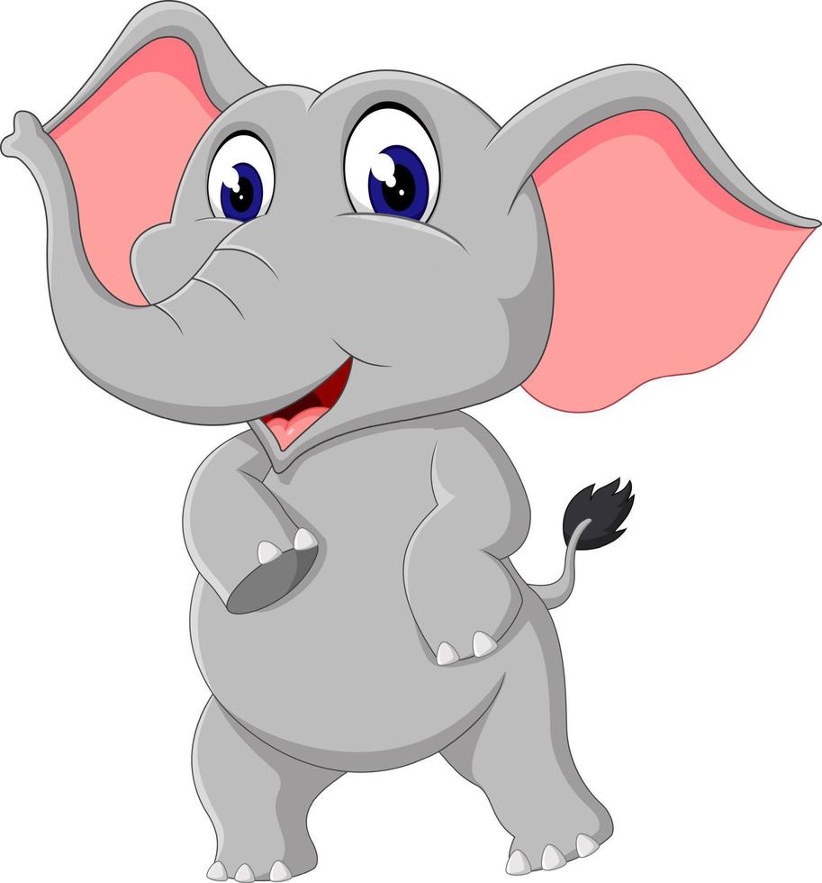 lindo elefante de dibujos animados vector