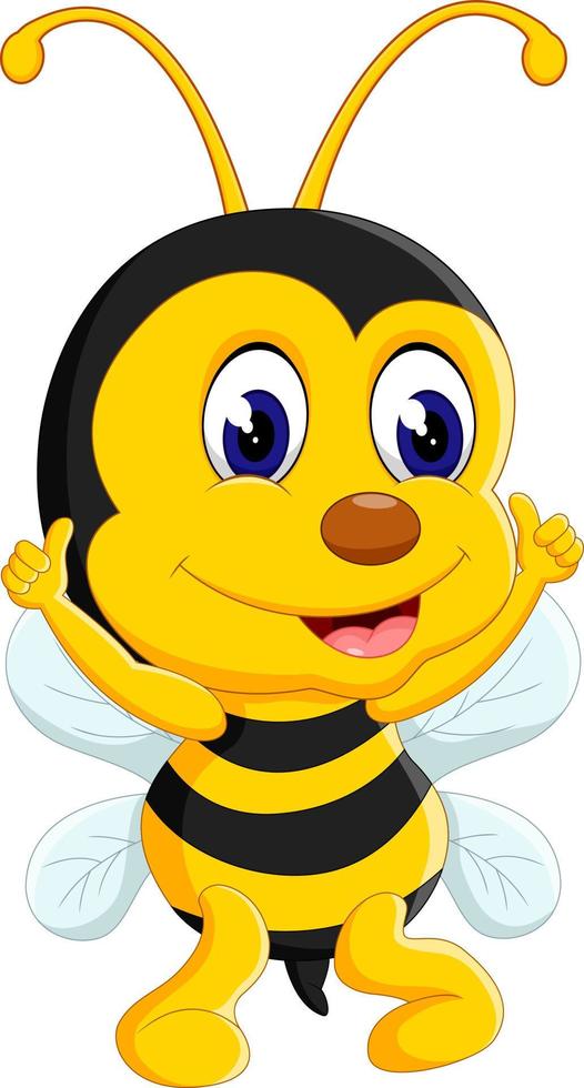 cute Bee cartoon flying vector