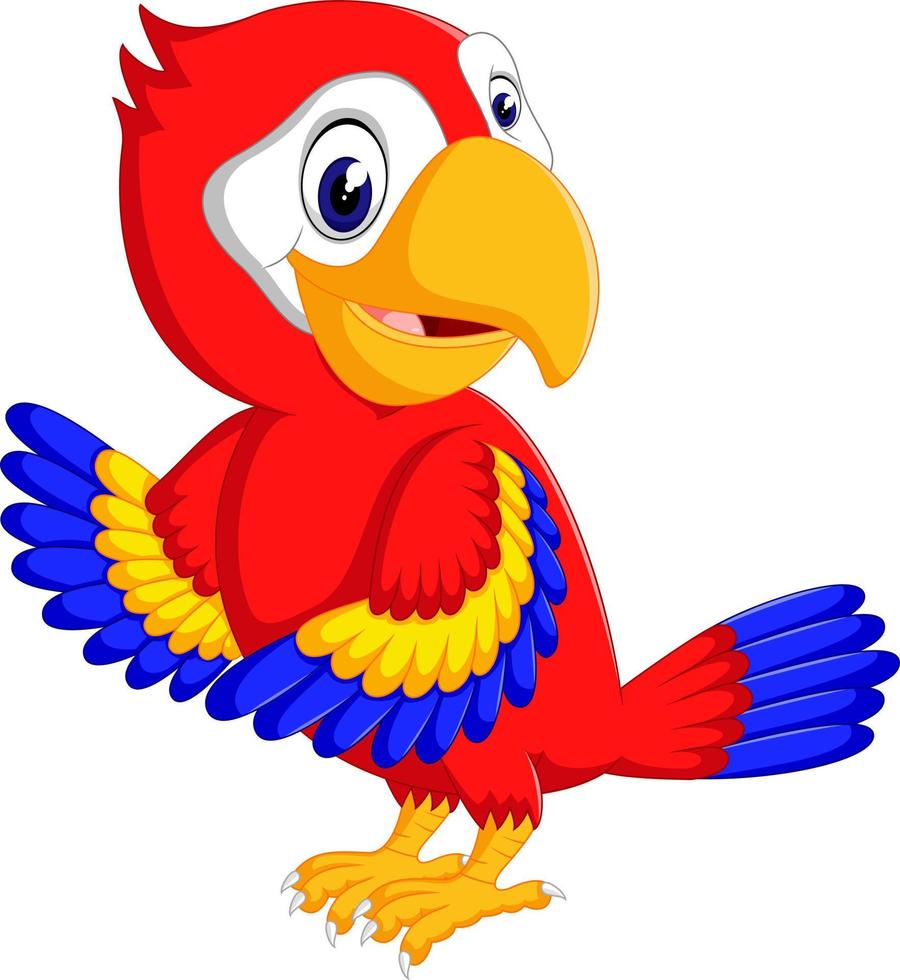 Cartoon cute parrot vector