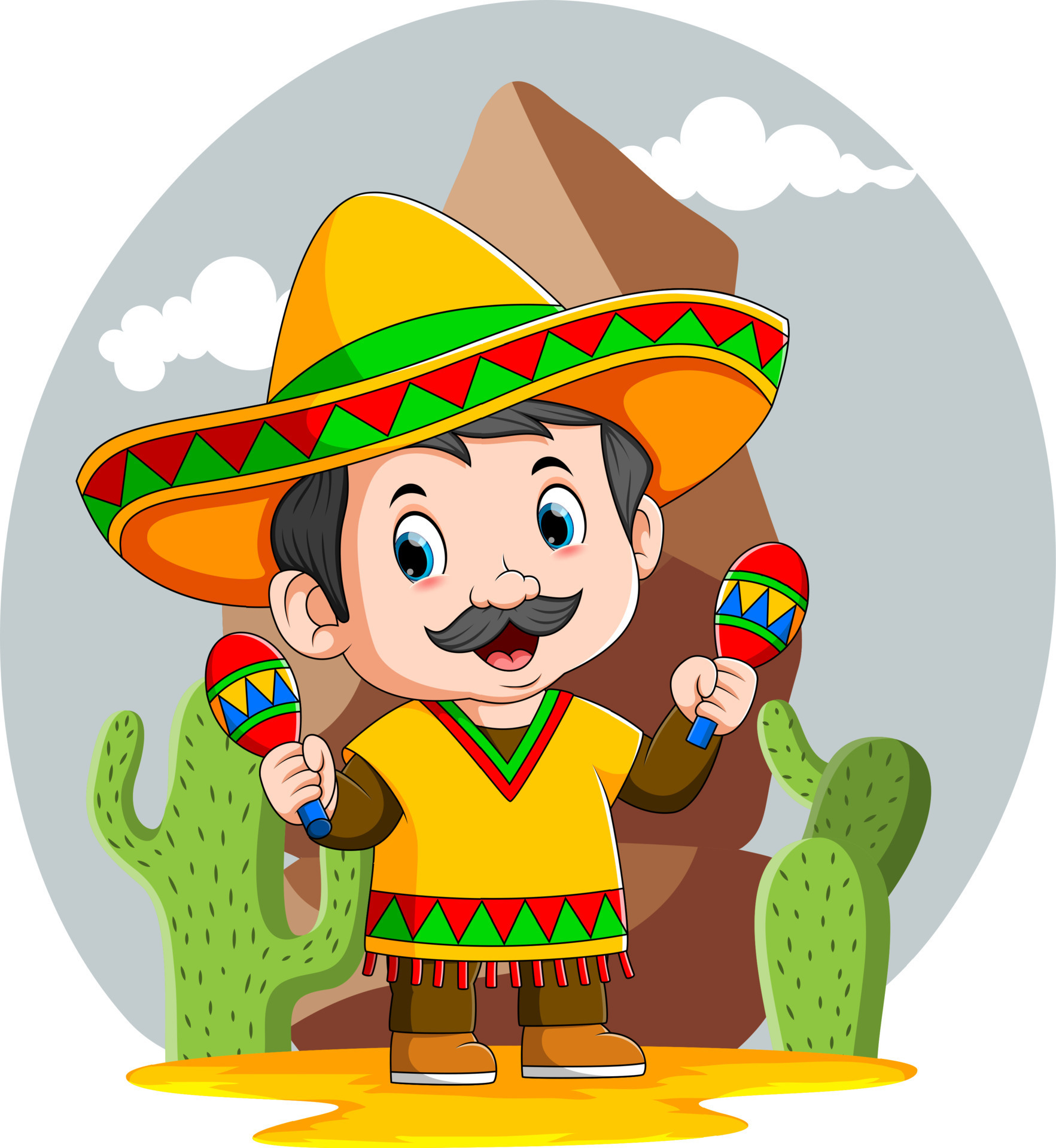 mexican guy in sombrero cartoon