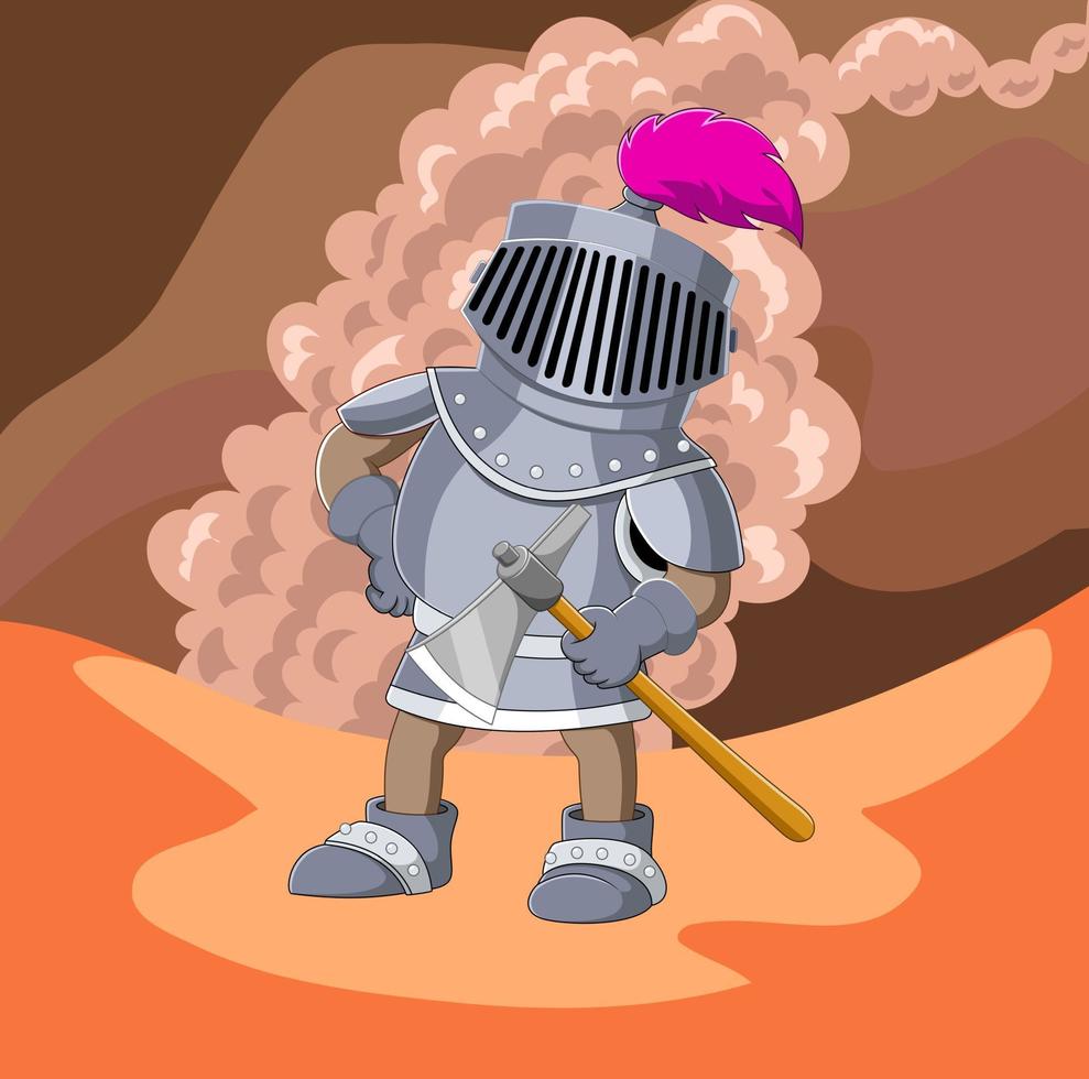 The knight and holding the axe vector