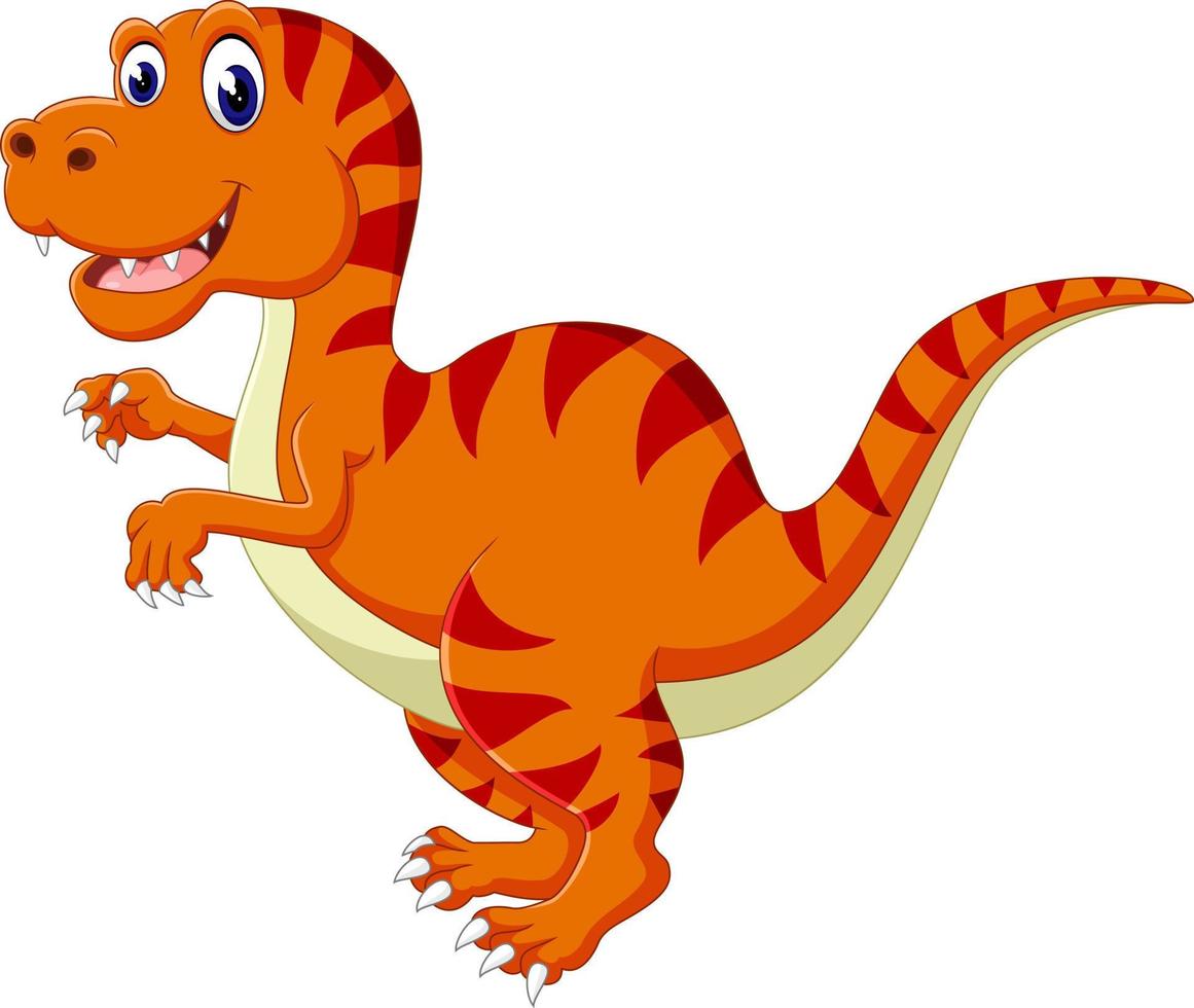 Cartoon happy dinosaur vector