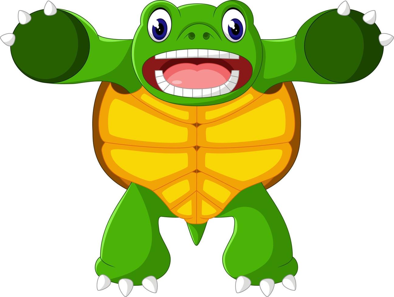 Cartoon funny turtle isolated on white background vector