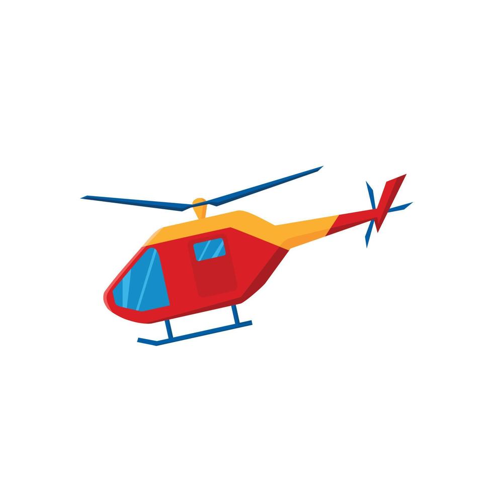 Helicopter. Rescue service. Vector cartoon illustration
