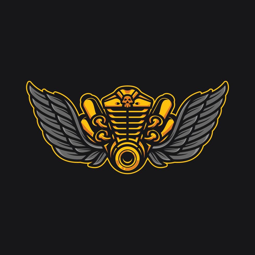 Motor machine wings vector illustration