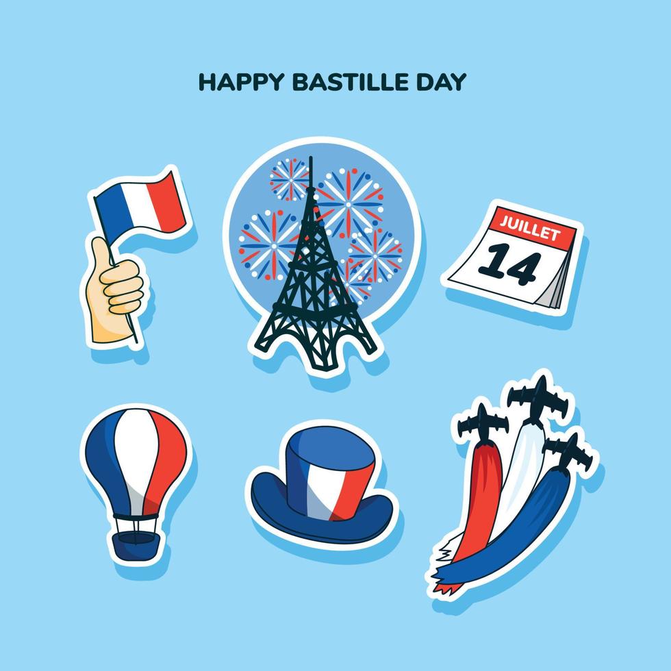 Bastille Day Stickers vector