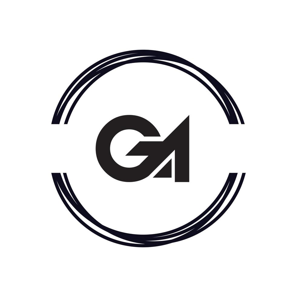 Initial Letter GA Logo Template Design vector