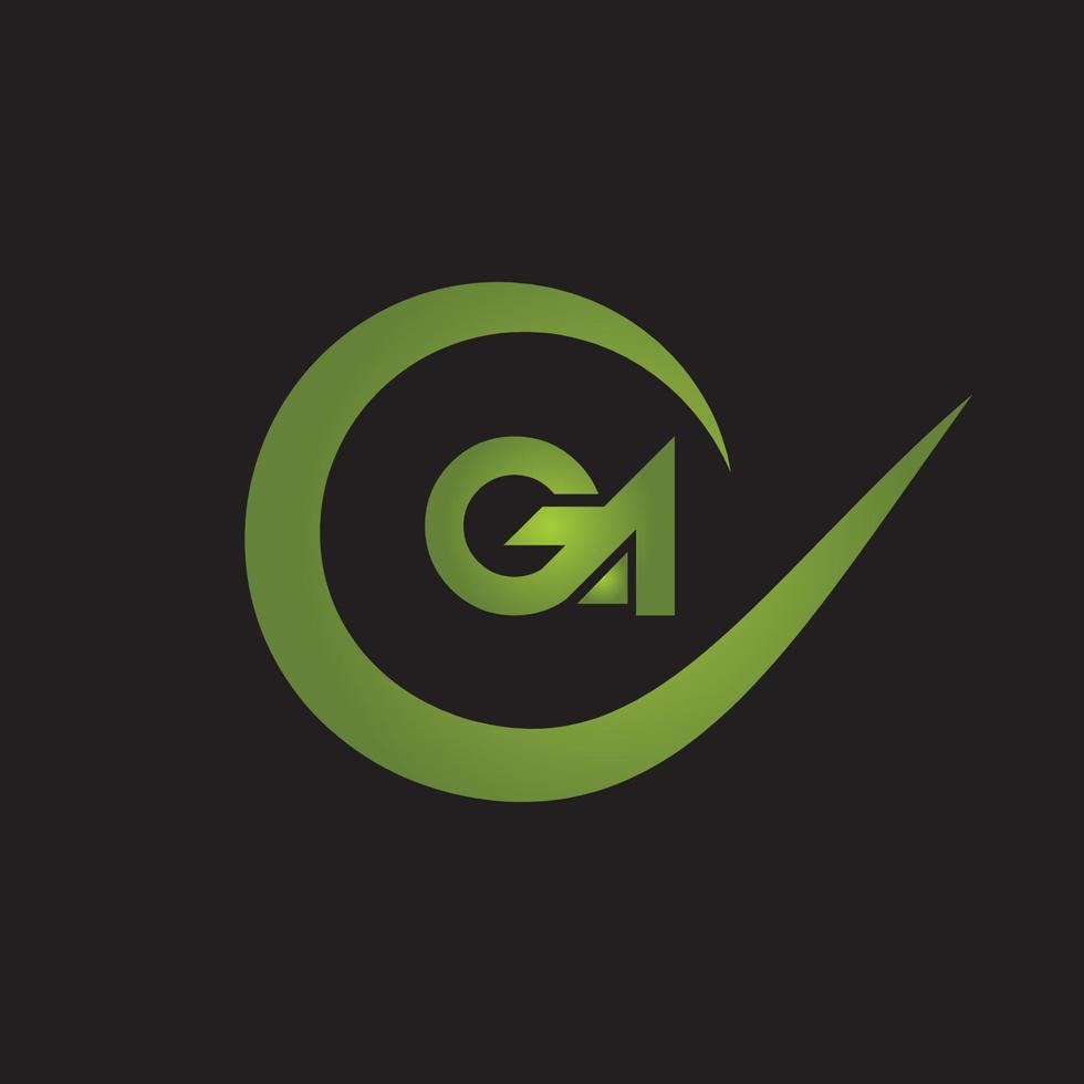 Initial Letter GA Logo Template Design vector