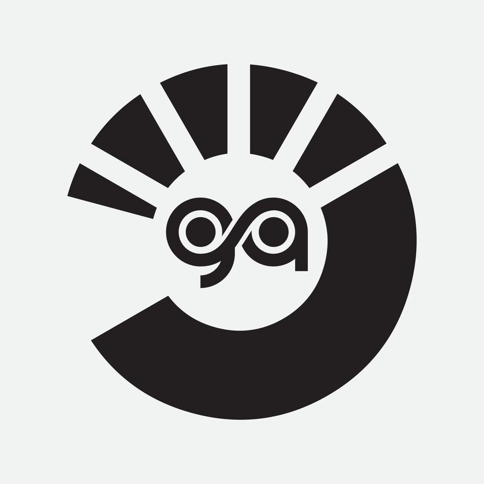 icono de logotipo de vector de letra inicial ga