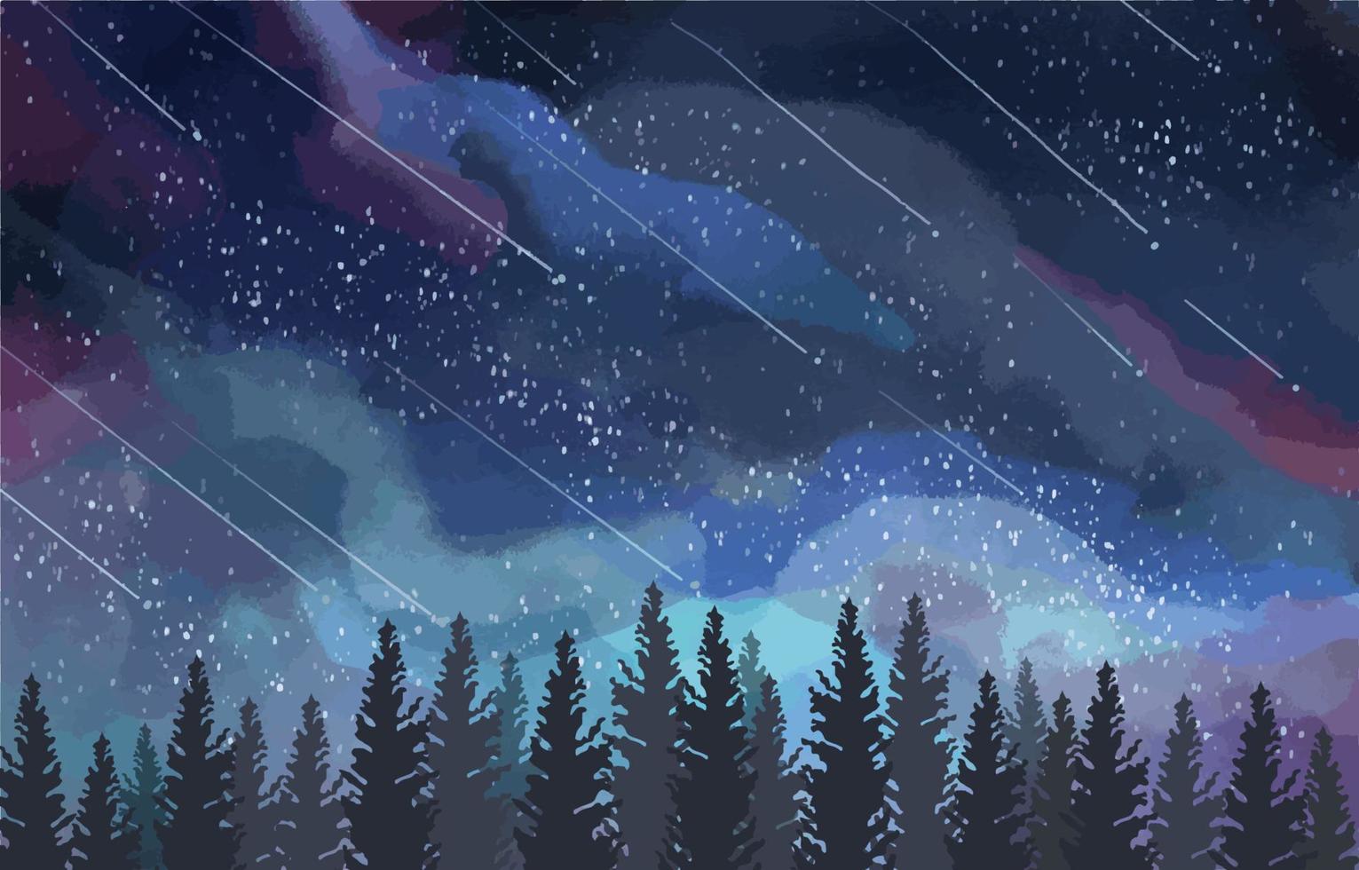 Watercolor Meteor Shower Background vector