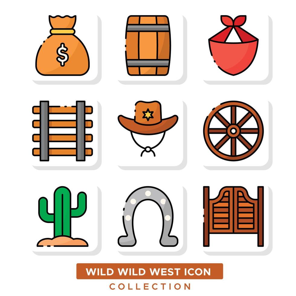 salvaje, salvaje, oeste, vaquero, icono vector