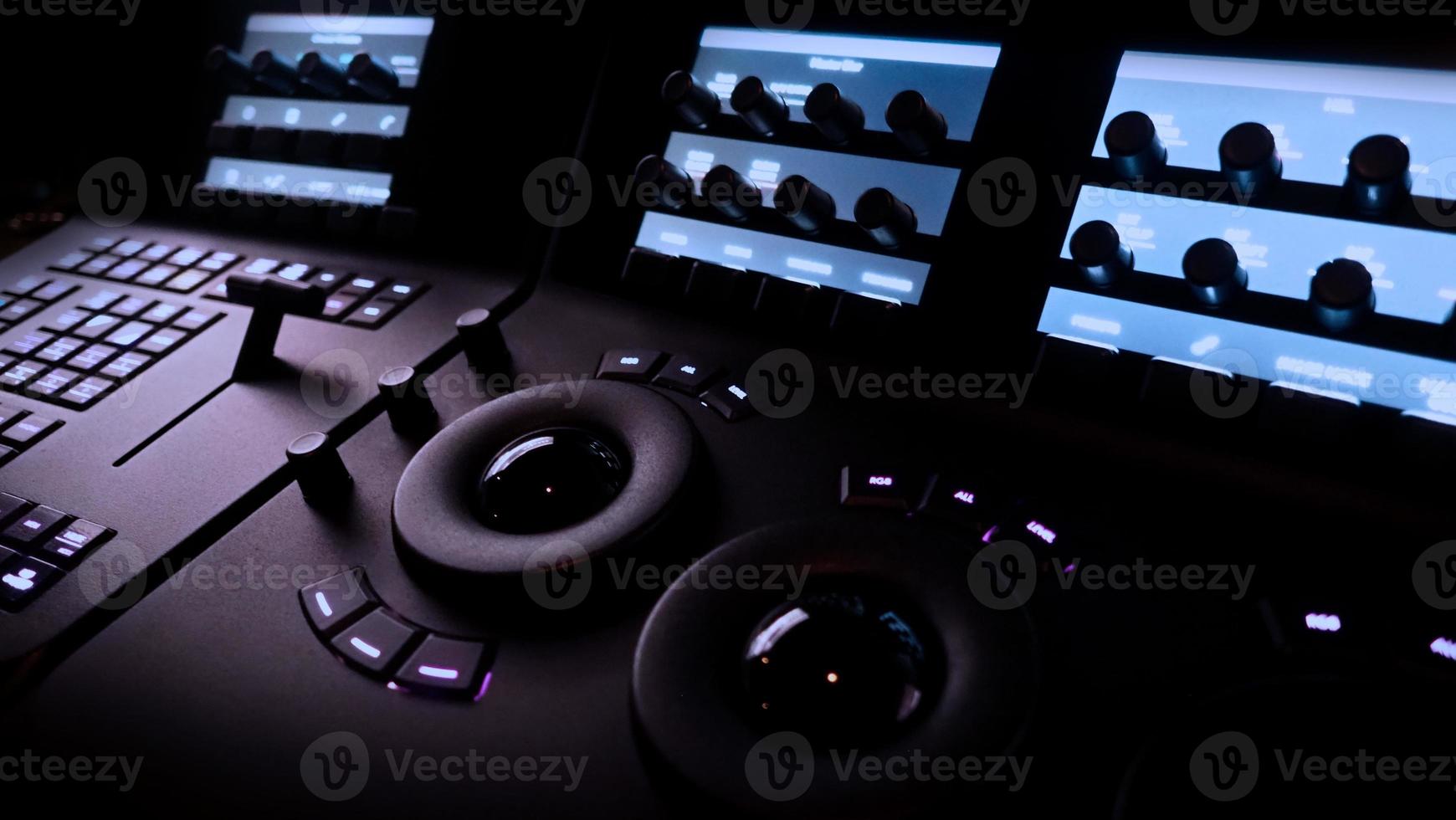 Video editing controller machine for color edit in post video production. photo