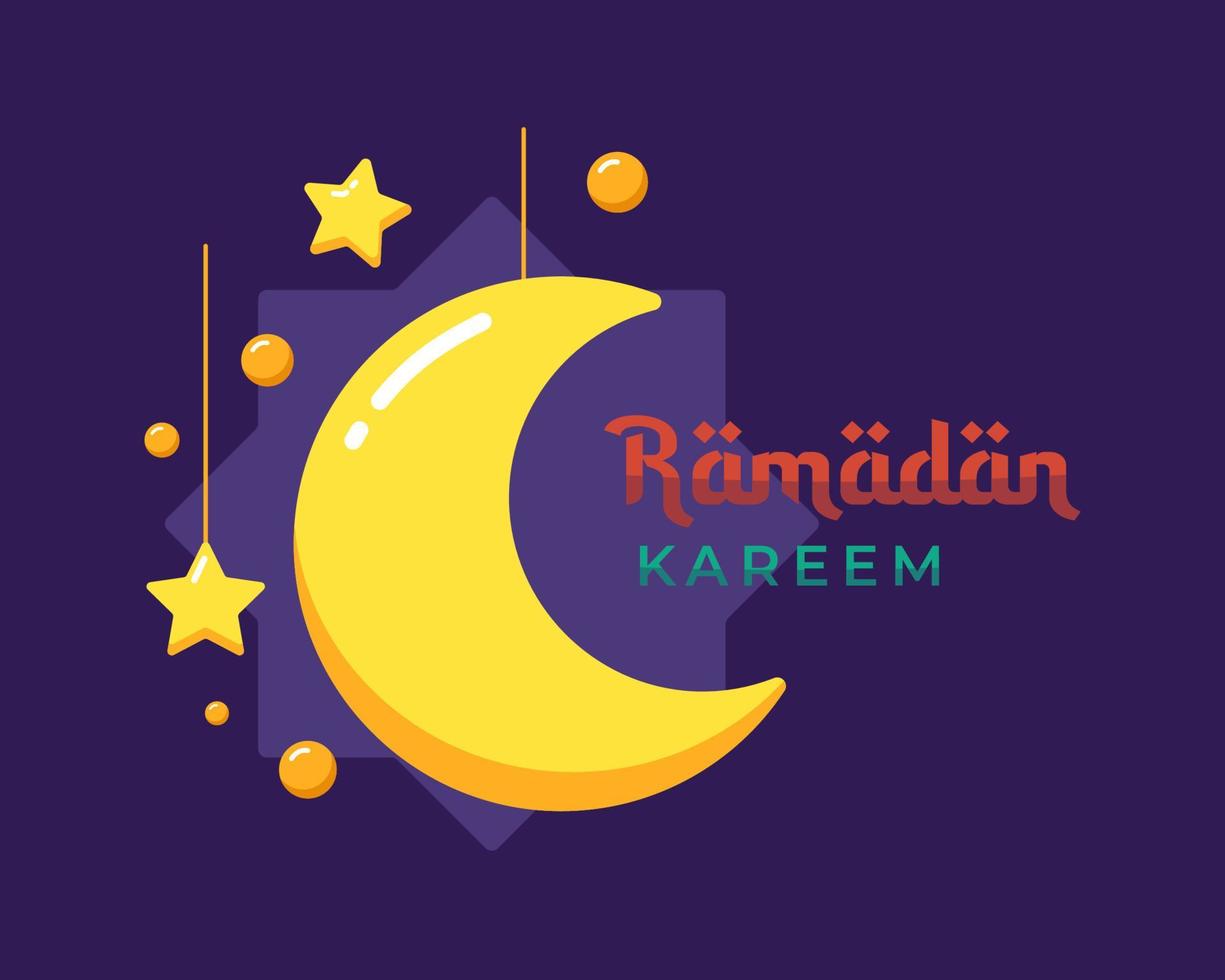 Plantilla de banner de saludo de Ramadán Kareem vector