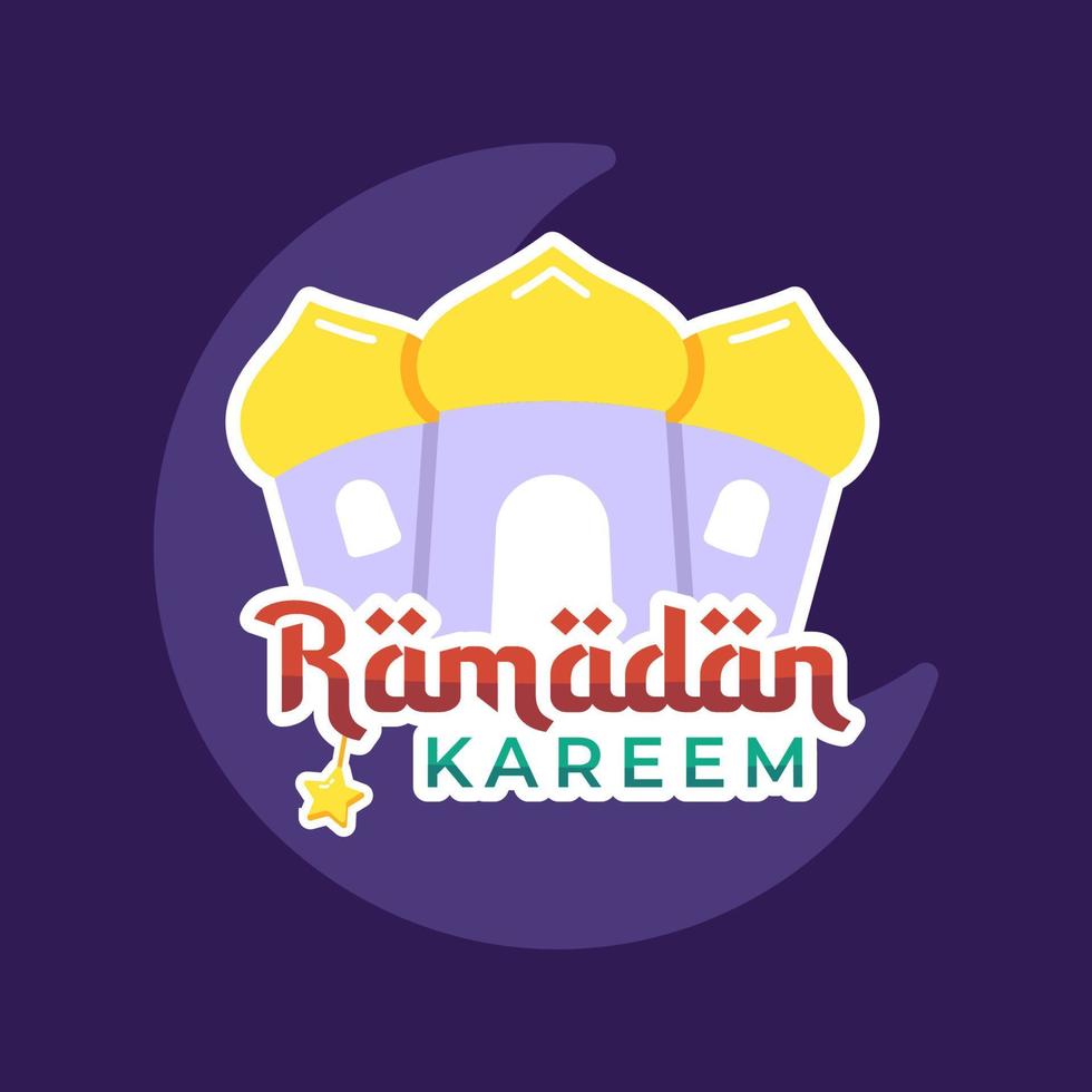 Plantilla de banner de saludo de Ramadán Kareem vector