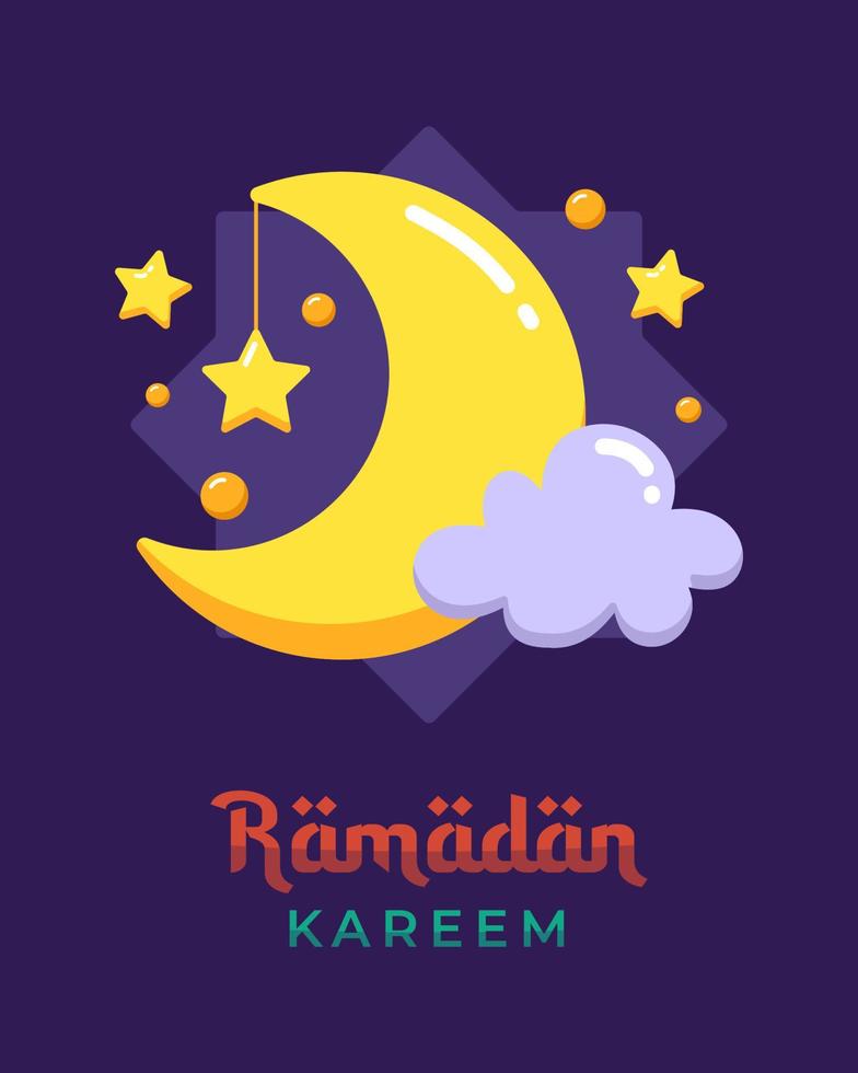 Plantilla de banner de saludo de Ramadán Kareem vector