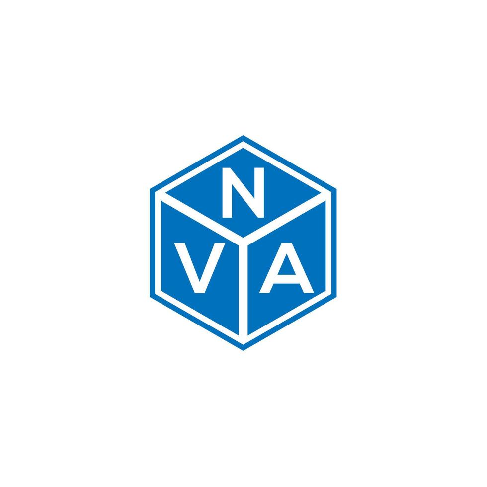 NVA letter logo design on black background. NVA creative initials letter logo concept. NVA letter design. vector