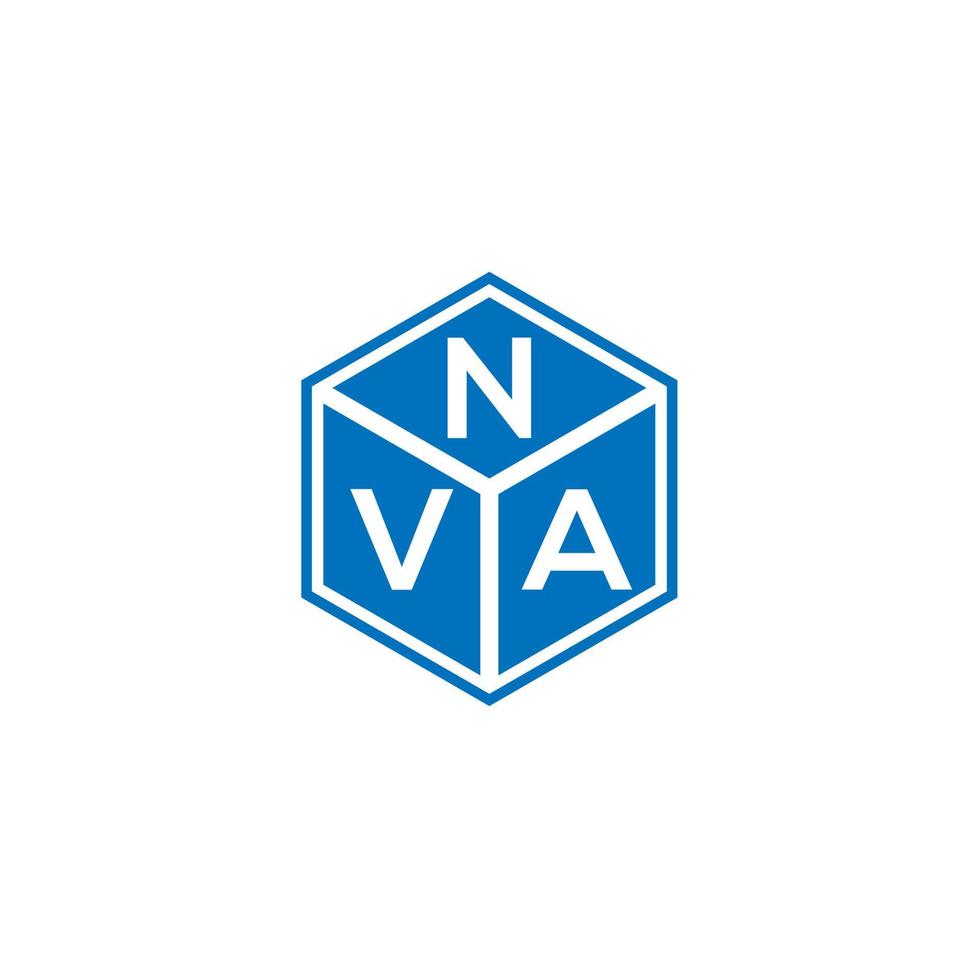 diseño de logotipo de letra nva sobre fondo negro. concepto de logotipo de letra de iniciales creativas nva. diseño de letras nva. vector