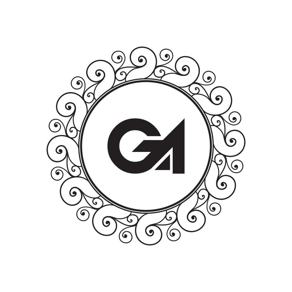 Initial Letter GA Logo Template Design vector