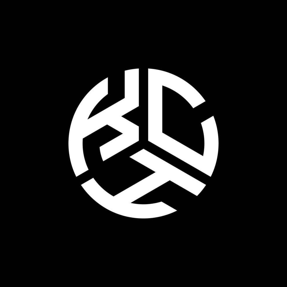 diseño del logotipo de la letra kch sobre fondo negro. concepto de logotipo de letra de iniciales creativas kch. diseño de letras kch. vector
