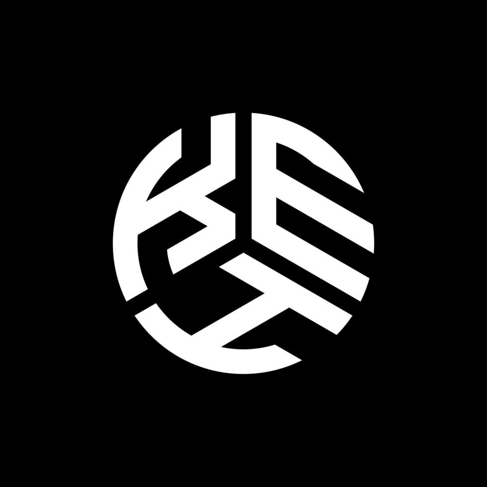 diseño del logotipo de la letra keh sobre fondo negro. concepto de logotipo de letra de iniciales creativas keh. diseño de letras keh. vector