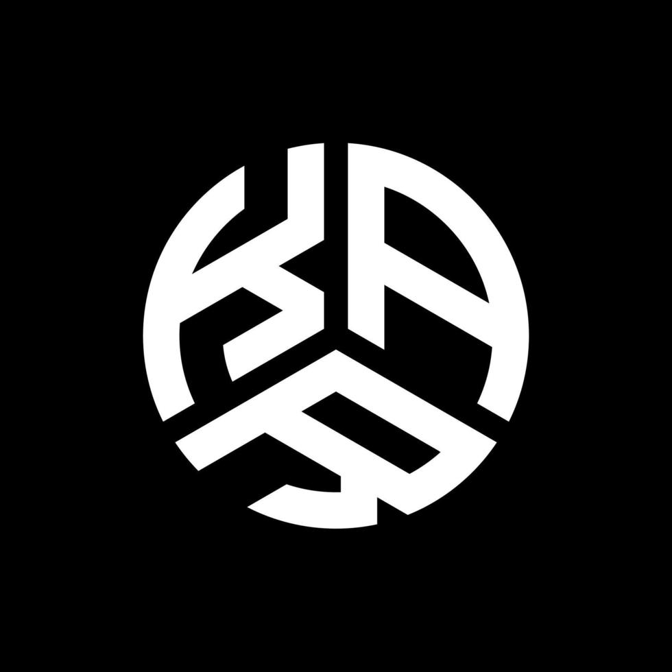diseño del logotipo de la letra kar sobre fondo negro. concepto de logotipo de letra de iniciales creativas de kar. diseño de letras kar. vector