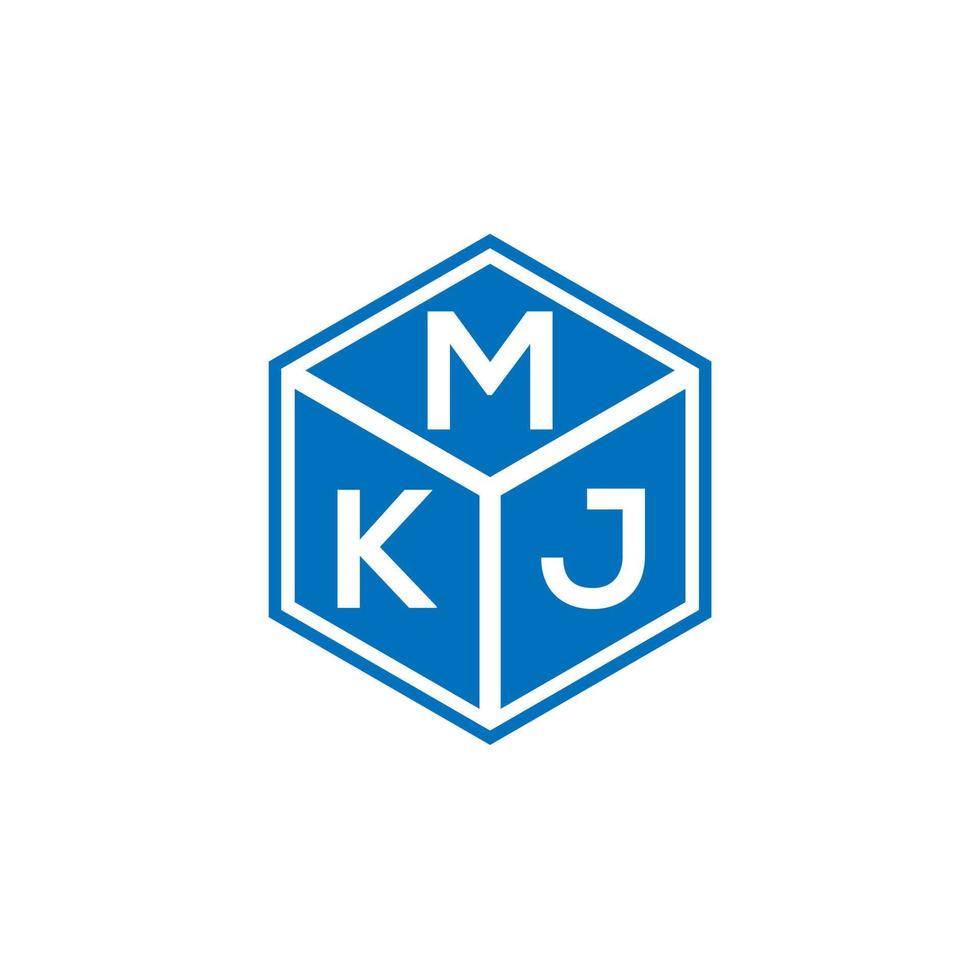 diseño de logotipo de letra mkj sobre fondo negro. concepto de logotipo de letra de iniciales creativas mkj. diseño de letras mkj. vector