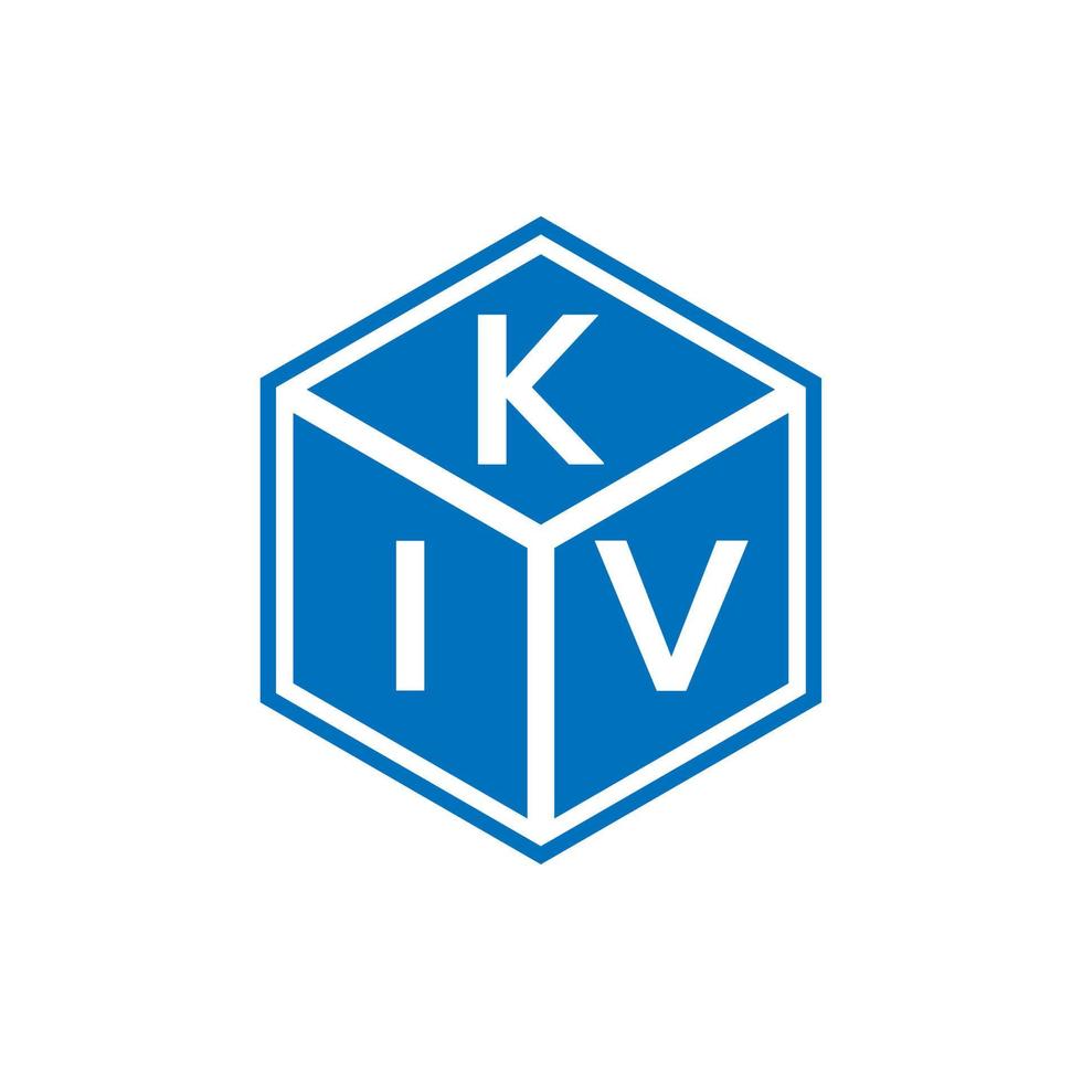 diseño del logotipo de la letra kiv sobre fondo negro. concepto de logotipo de letra inicial creativa kiv. diseño de letras kiv. vector