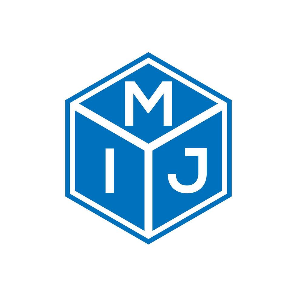 MIJ letter logo design on black background. MIJ creative initials letter logo concept. MIJ letter design. vector